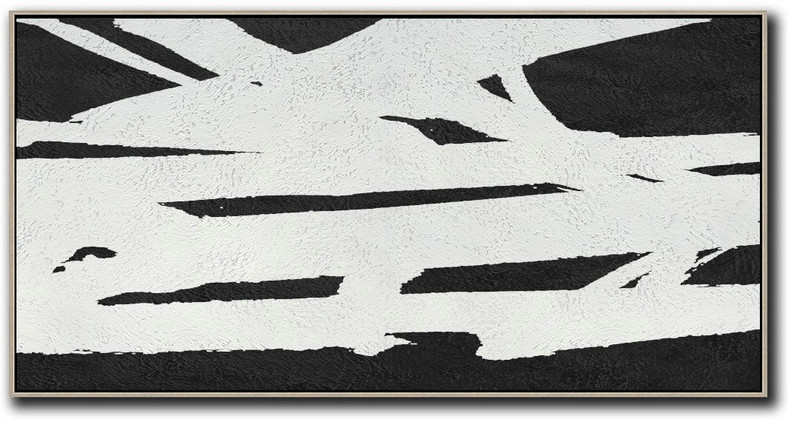 Abstract Painting On Canvas,Oversized Panoramic Minimal Art On Canvas - Large Contemporary Art Canvas Painting